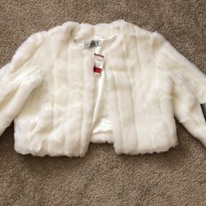 Faux fux crop jacket